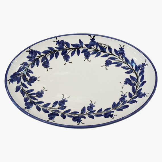 Ceramic Plate With Flower Decoration (Large)