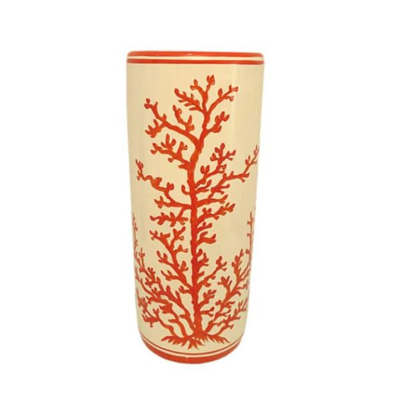 Ceramic Vase Painted With Coral.